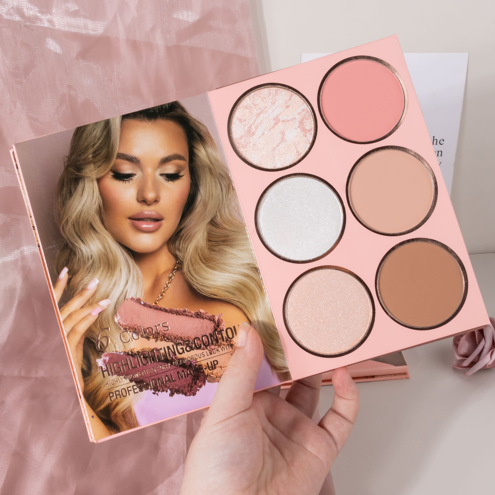 A 54-color cross-border bestseller, 3-page eyeshadow palette, matte pearlescent blush, high-gloss one-piece, easy-to-apply makeup Specification drawing