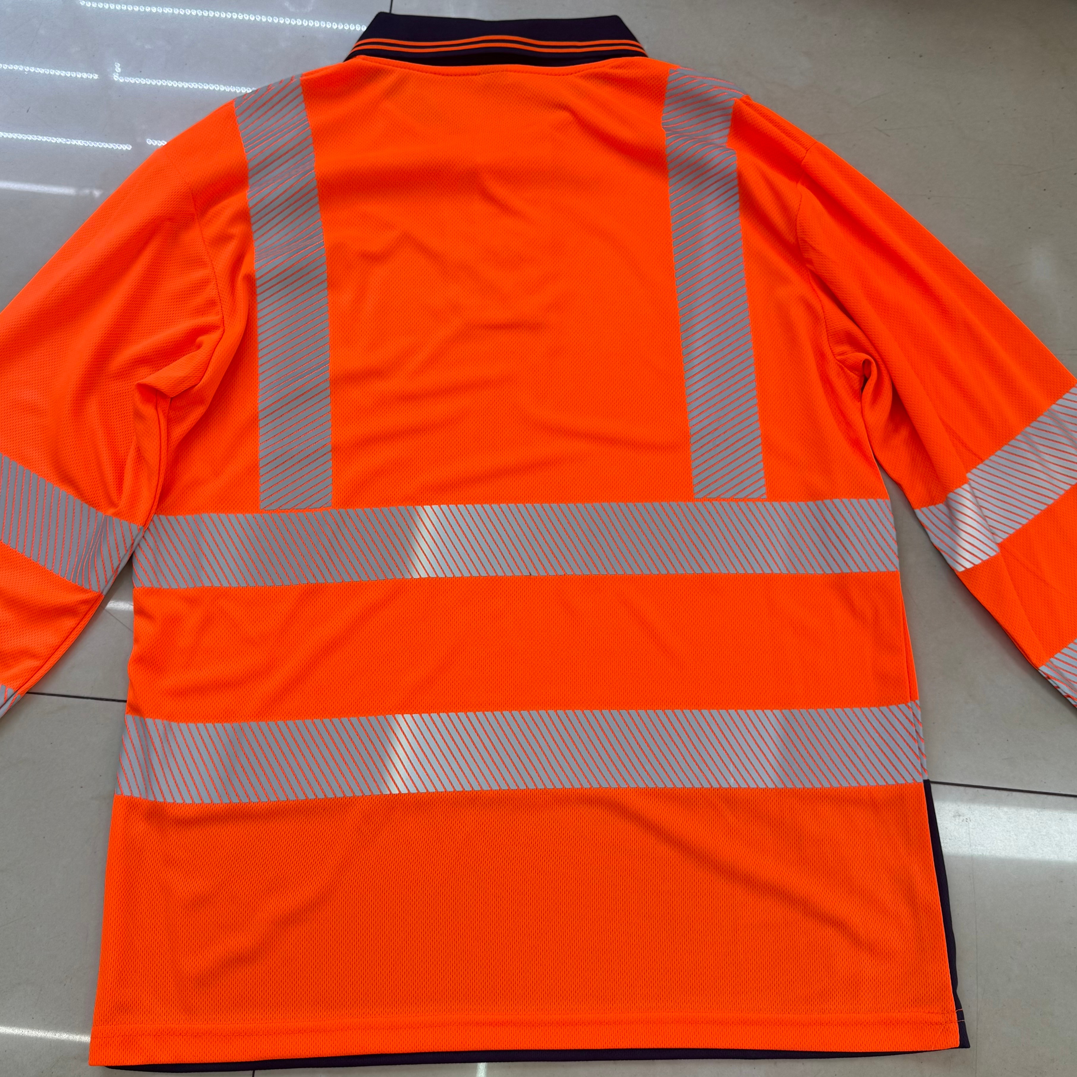 Quick dry solapa manga larga construcción saneamiento vial ropa de seguridad resaltado reflectante POLO ropa de trabajo POLO polo Specification image