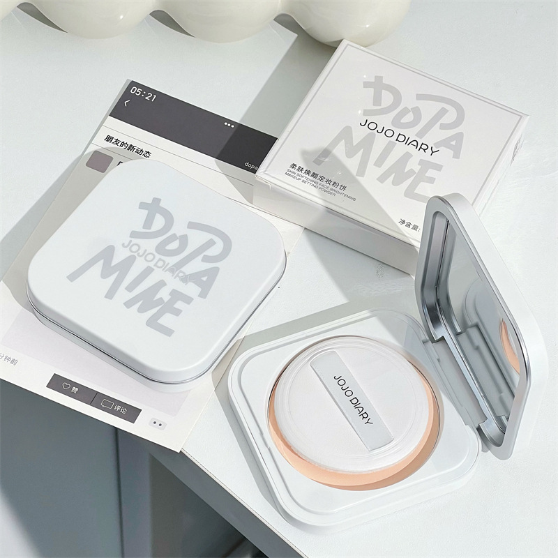 JOJO DIARY Powder Compact: Oil-control, concealer, Contactant, dry and wet dual-purpose Moisturizing Dry powder, Setting, loose powder, long-lasting, waterproof for women full figure