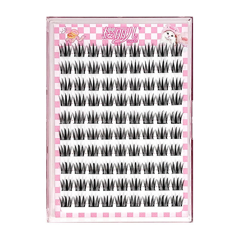Sakura's glue-free, thick, large-face cat false eyelashes are large-capacity, natural and realistic, and feature segmented self-adhesive eyelashes Item Picture