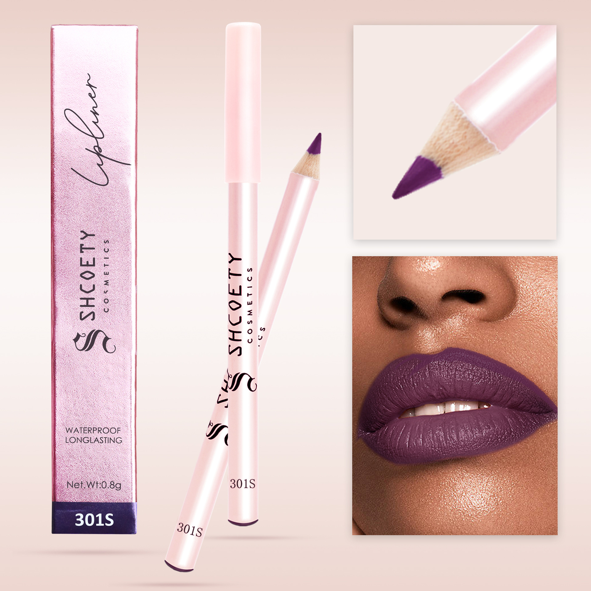 New cross-border products from Europe and America: 12-color matte lip lipstick pen that never fades, nude lip liner pen, wholesale of foreign trade cosmetics full figure