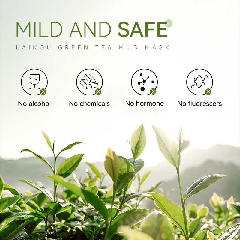Cross-border new product laikou Green Tea Mud Mask 100g Cleansing, hydrating and Moisturizing Mask mud wholesale Specification drawing