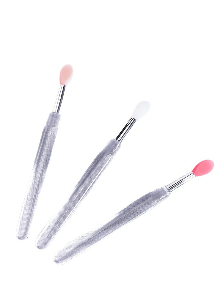Silicone lip brush with lid, mini professional portable lip mask brush, lipstick stick, lip balm, eyeshadow brush, and lipstick blending brush Item Picture