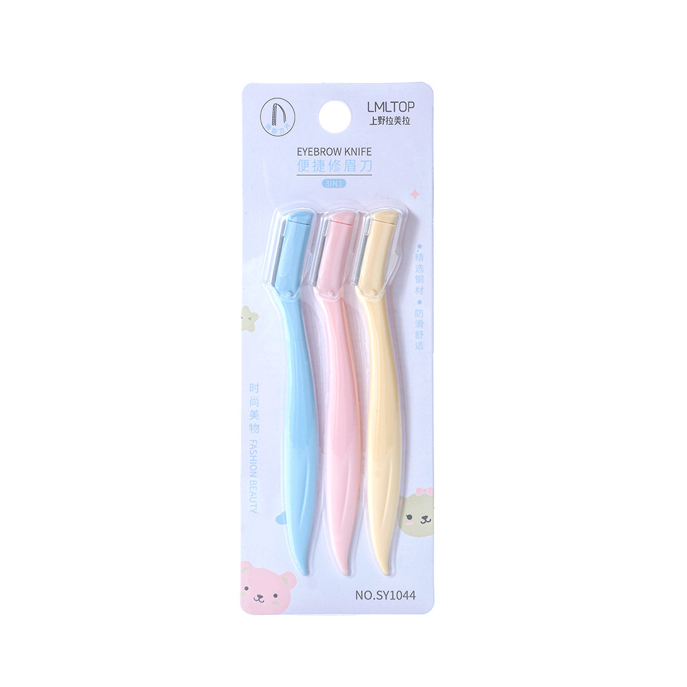 LMLTOP Three-piece Macro sharp Eyebrow trimmer for beginners with protective net, SY1044 Item Picture