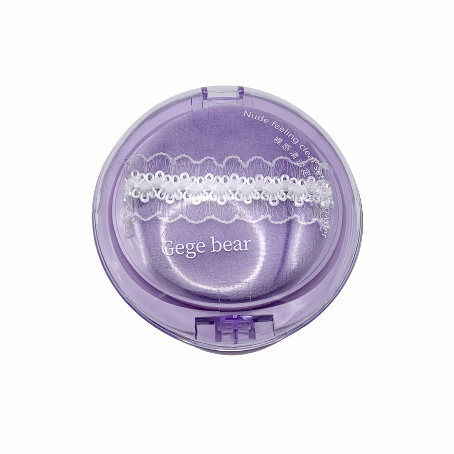 Gege bear Gogo Little Bear's nude, clear and transparent setting powder compact comes with a powder puff and can naturally enhance skin tone Item Picture