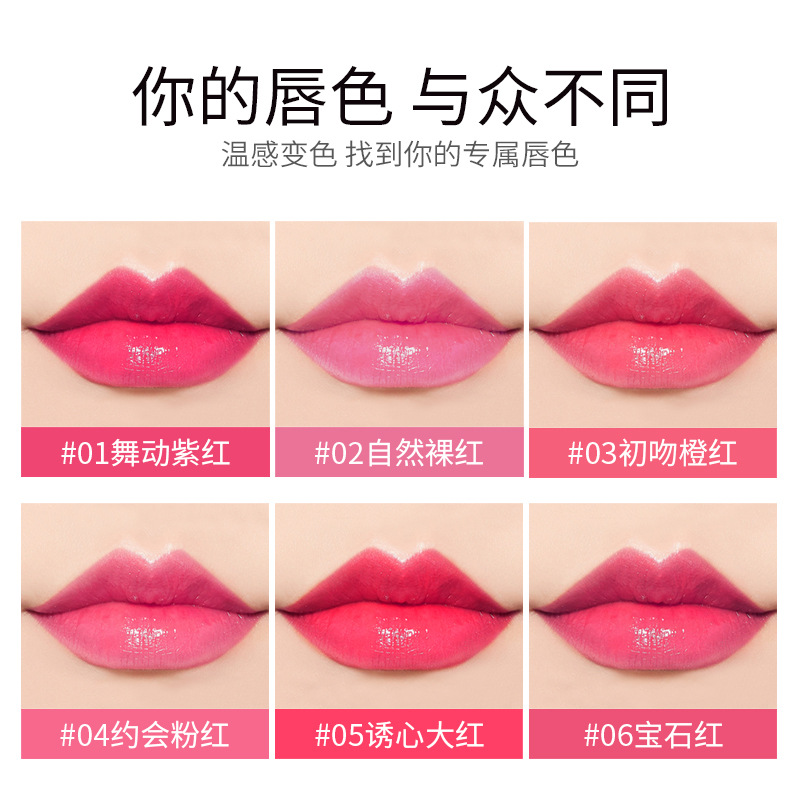 Aloe vera moisturizing and hydrating temperature-sensitive color-changing jelly lipstick, lip gloss, lip care lip balm, and makeup are selling well in live streaming Specification drawing