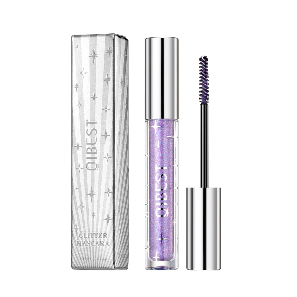 QIBEST Cross-border Sparkling Diamond Mascara, Sequin Sparkling Snowflake Waterproof and Non-smudge Mascara wholesale Item Picture