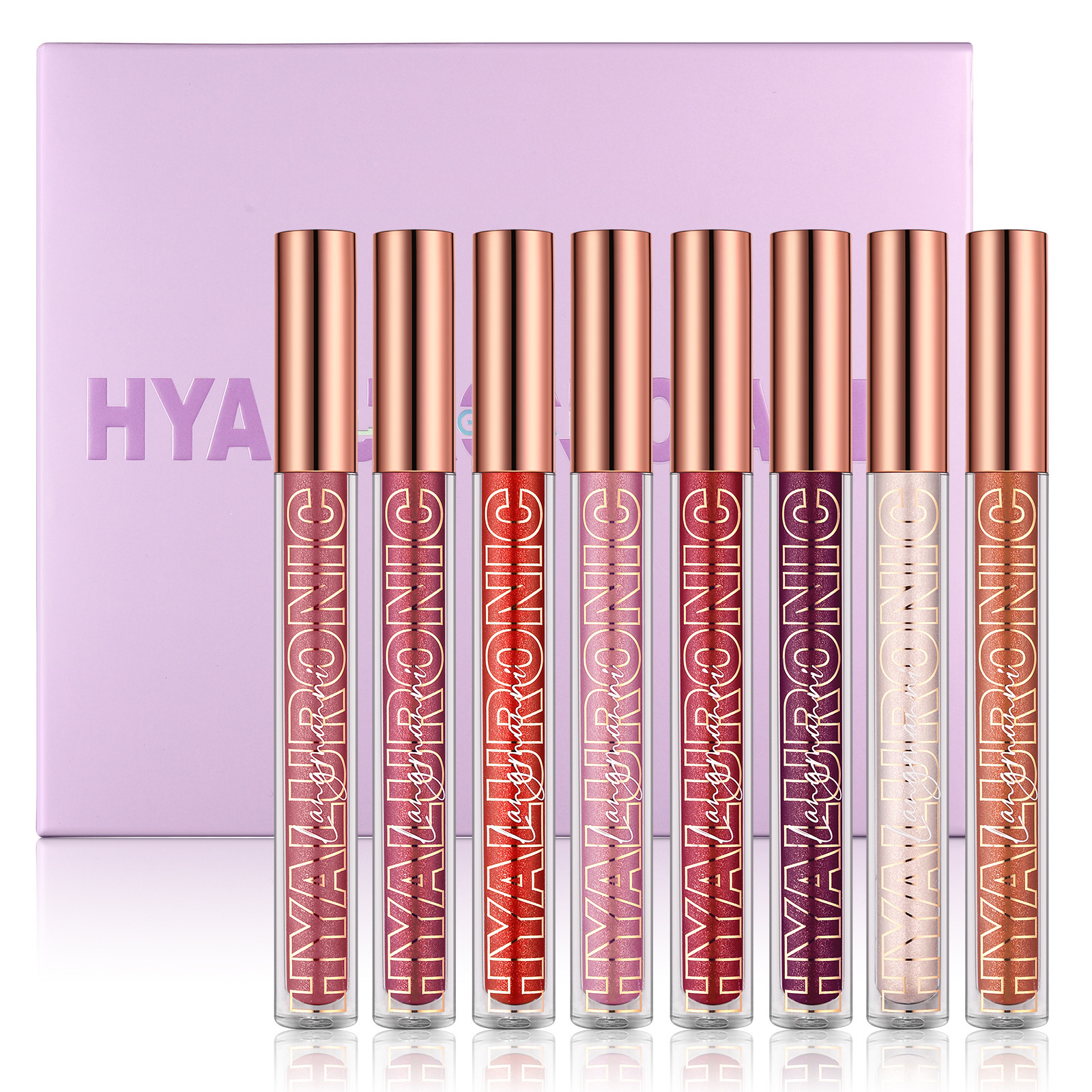 LANGMANNI Lip Gloss Gloss Eight-color Glossy Lip Gloss Set Cross-border Makeup Specification drawing
