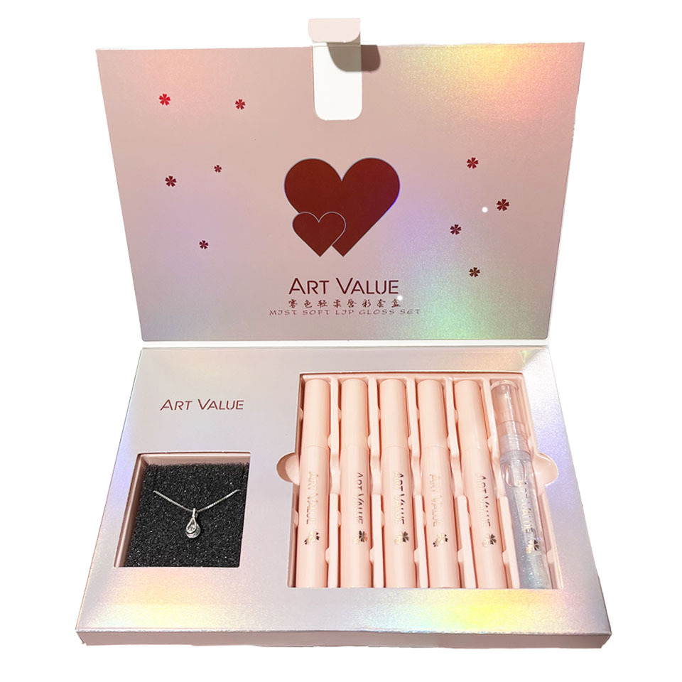 Art Value Matte Soft Lip Gloss Necklace Set, Smooth matte lip gloss Moisturizing with Sparkling Lip gloss, a popular online style Item Picture