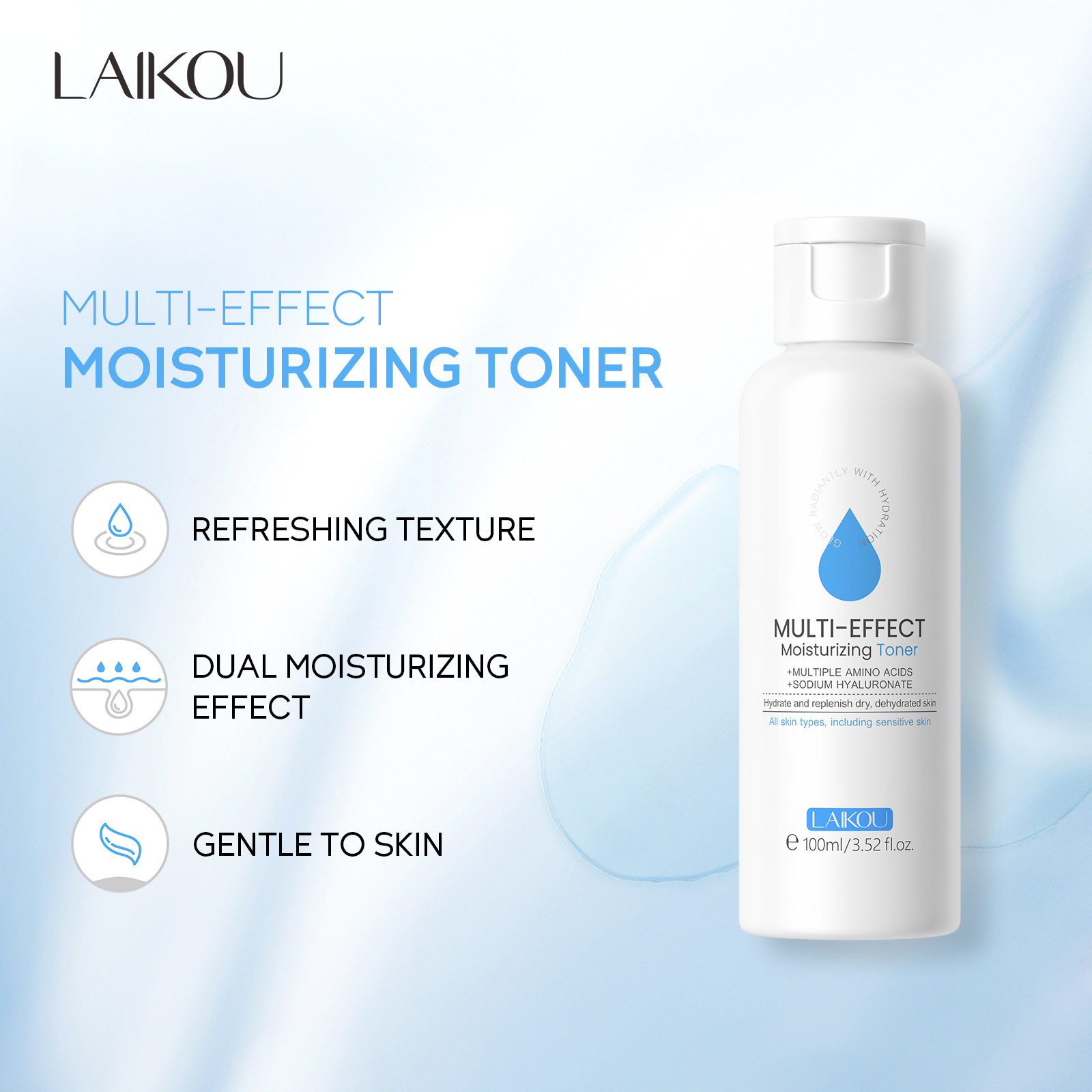 Cross-border Laicome Moisturizing Hydrating Toner 100ml Facial Care Hydrating and Moisturizing Lotion Manufacturer's wholesale in stock full figure