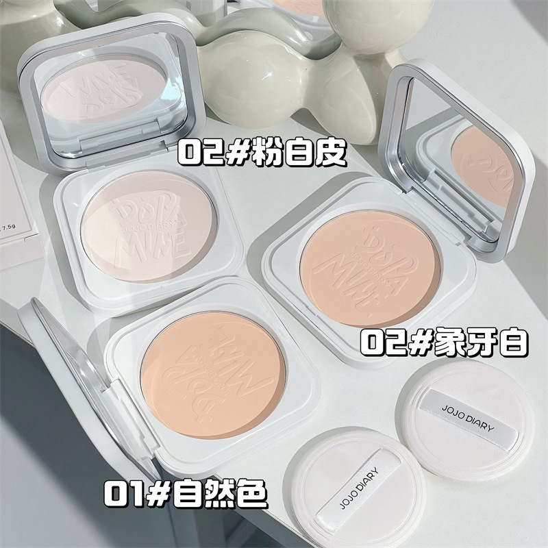 JOJO DIARY Powder Compact: Oil-control, concealer, Contactant, dry and wet dual-purpose Moisturizing Dry powder, Setting, loose powder, long-lasting, waterproof for women Application Scenario