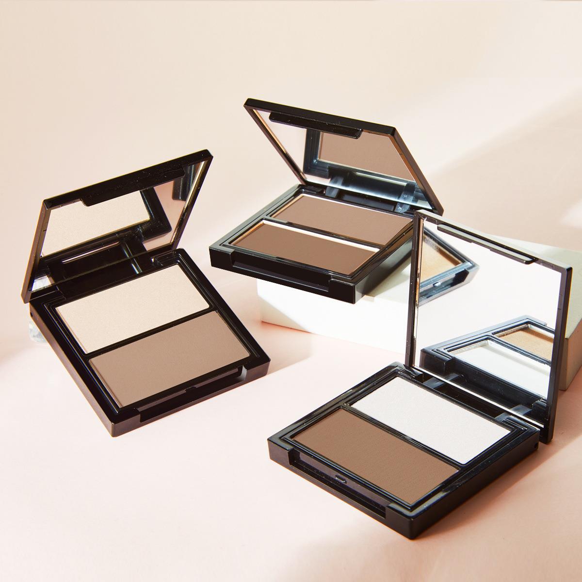 NOVO Three-dimensional Shaping dual-color Contouring Tray, three-dimensional high-gloss shadow contouring powder, long-lasting, sweat-proof and brightening skin tone full figure