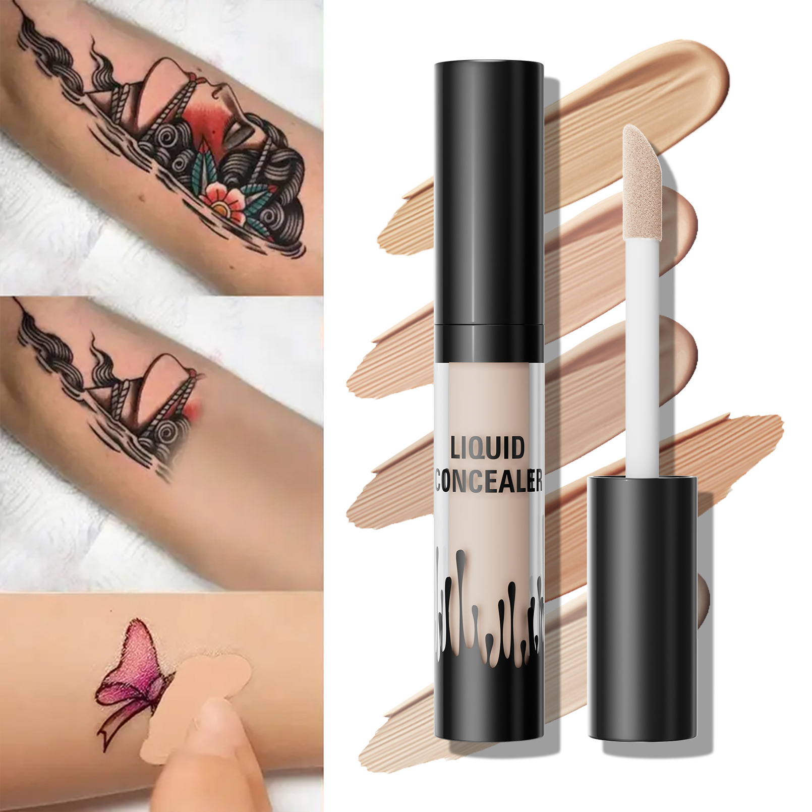 Hellokiss Cross-border Natural Blemish and Acne Mark Concealer is waterproof, sweat-resistant, light and snug, and suitable for tattoo concealer Application Scenario