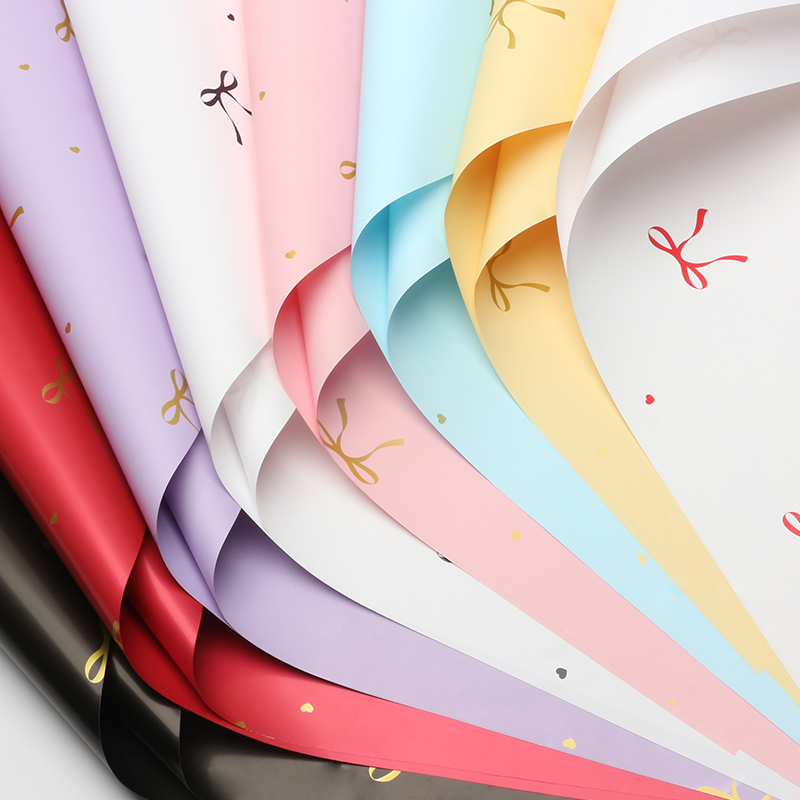 Heart-shaped knot flower wrapping paper, bow print bouquet wrapping paper, diy gift, flower shop floral art paper Specification image