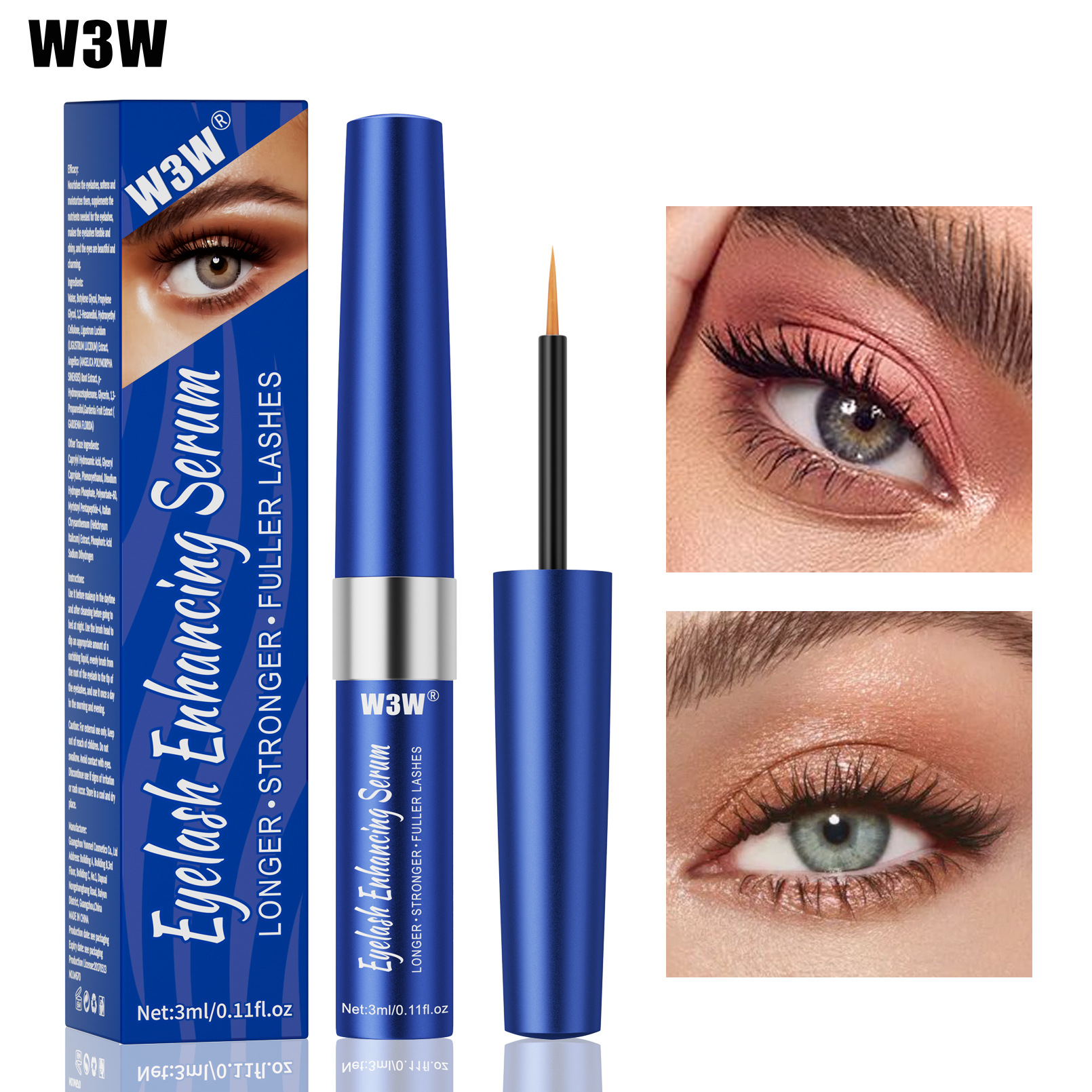 W3W Cross-border Amazon Eyelash Lengthening Liquid Natural Transparent Base Eyelash serum Specification drawing