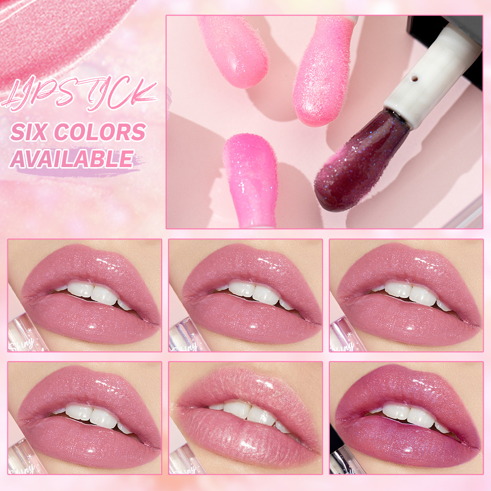 QIBEST Cross-border Color-changing Lip Oil Set: Moisturizing and nourishing, easy to color, chubby lips, Mirror Lip gloss, Lipstick and Makeup Application Scenario