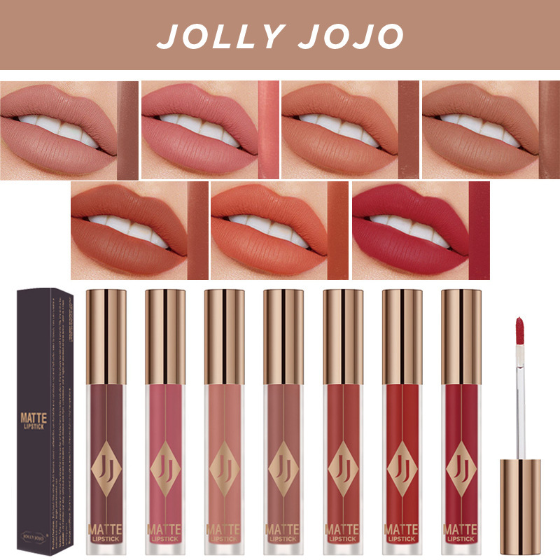 Cross-border JOLLY JOJO Matte Lip Gloss Lip Gloss, Colored velvet matte lipstick full figure