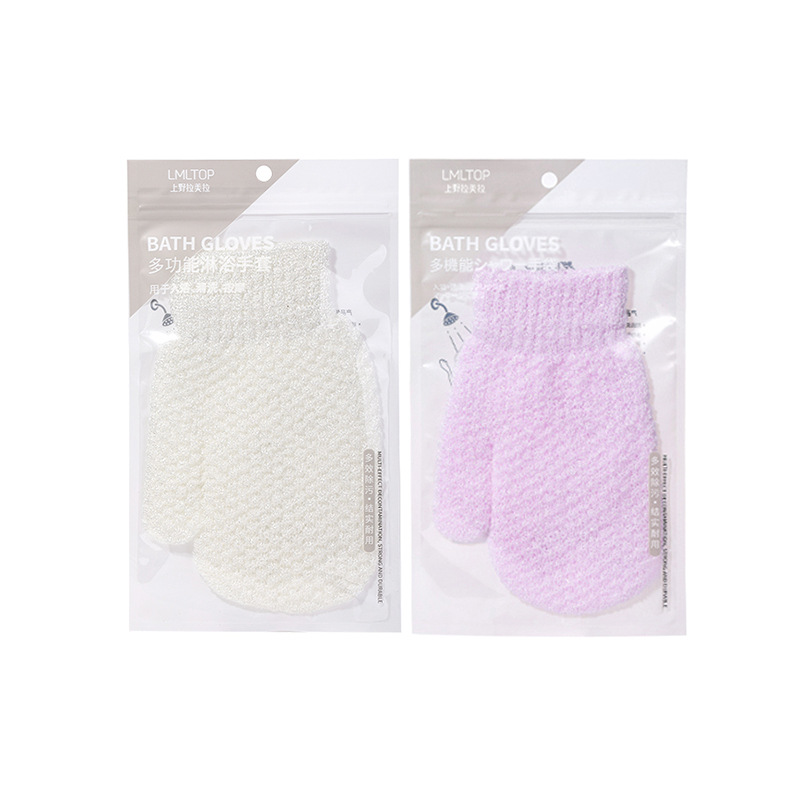LMLTOP Double-sided matte Bath gloves, back scrubbing, mud scrubbing, Exfoliating bath towels, bath scrubbing gloves C167 Item Picture