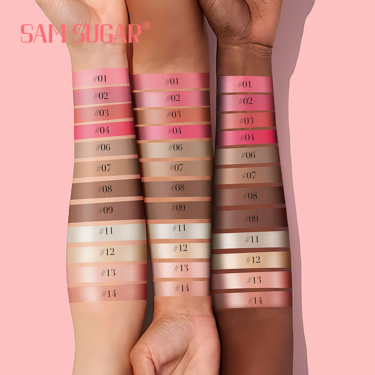 SAM SUGAR Highlighter Contouring Liquid Three-dimensional Nasal Shadow Multi-functional Matte Pearlescent Brightening Liquid Blush details Picture