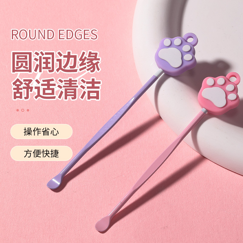 LMLTOP Cartoon nail clippers and ear picks Set, Cat claw ear spoons, slanted nail clippers and manicure tools SY564 Specification drawing