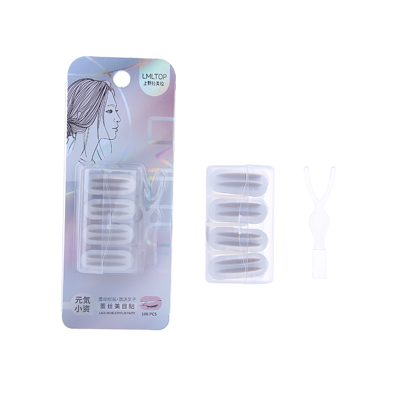 LMLTOP100 Natural Invisible Double Eyelid Stickers, Seamless Mesh Lace Skin Tone Beauty Stickers -060 Item Picture