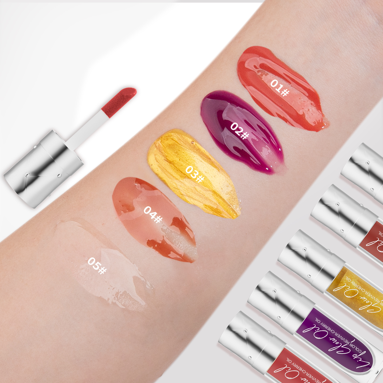 Hellokiss Lip oil Moisturizing and Nourishing Transparent Lip Care Oil Lip Gloss Gold Lip glow oil Specification drawing