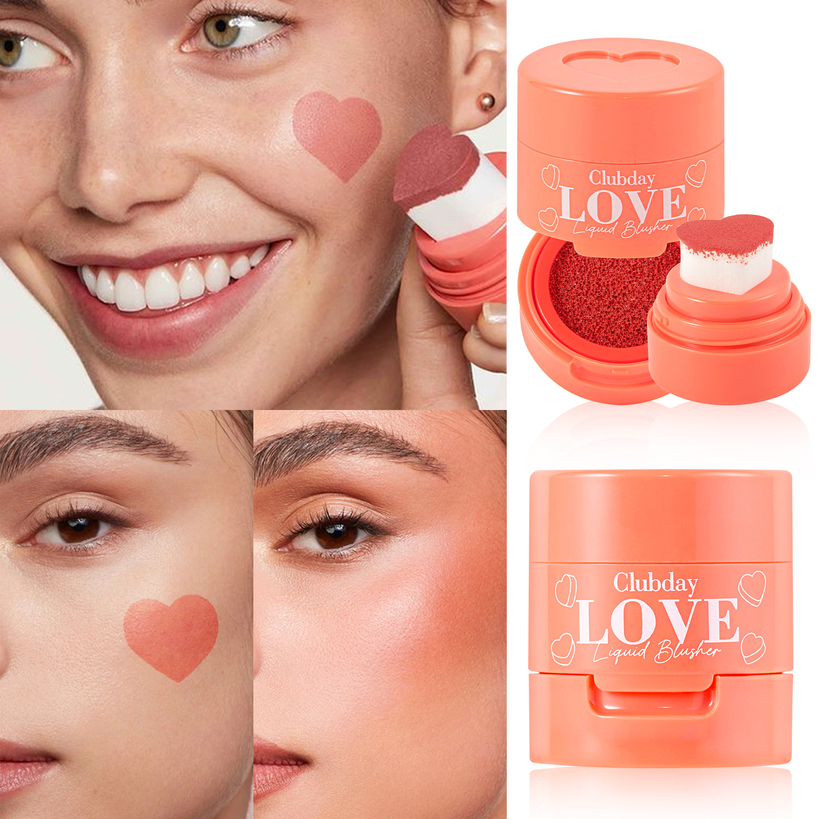 Clubday's best-selling cheek contouring stamp blush natural three-dimensional nude tanning blush cross-border makeup wholesale Specification drawing
