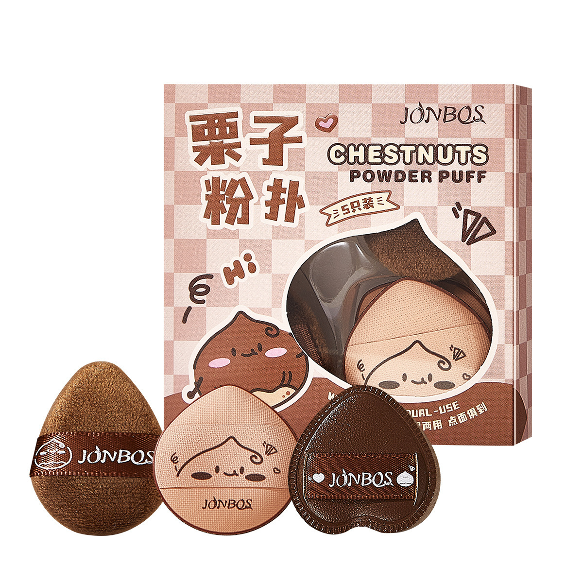 JONBOS Mini Thumb Cushion Powder Puff is a dry and wet dual-purpose, non-sucking powder, and a special makeup sponge for applying makeup and concealing concealer foundation Item Picture