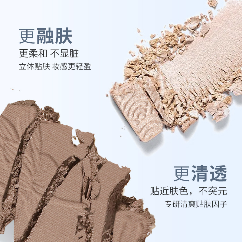 New dual-color high-gloss contouring all-in-one plate, three-dimensional nose shadow, matte high-gloss, brightening and concealing powder compact for beginners Specification drawing