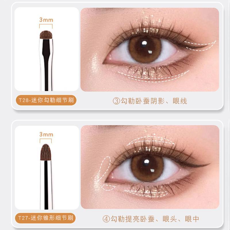 Beginner's little horsehair eyeshadow and eyeliner detail brush, fine blending makeup brush set, portable beauty tool from Cangzhou Specification drawing