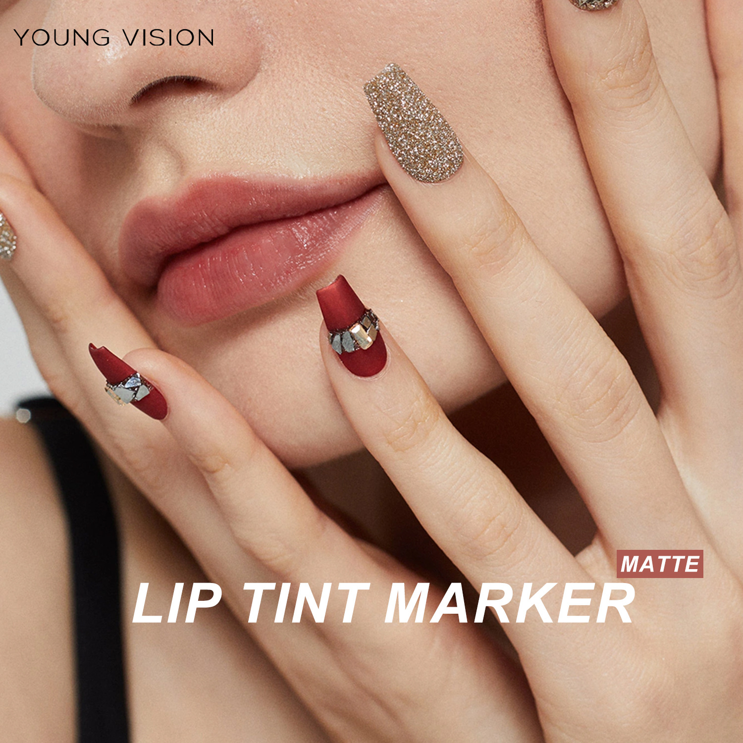 YOUNG VISION lip dye pen available in 6 colors: lipstick, water, lip liner pen, matte finish, not easy to stick to the cup, lip dye Application Scenario