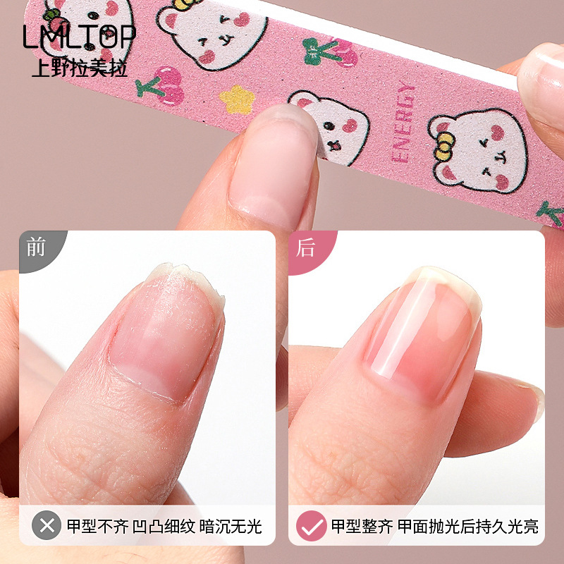 LMLTOP cartoon nail sander, 3 pieces, double-sided nail polishing file, sanding strip, nail trimming tool SY1031 Specification drawing