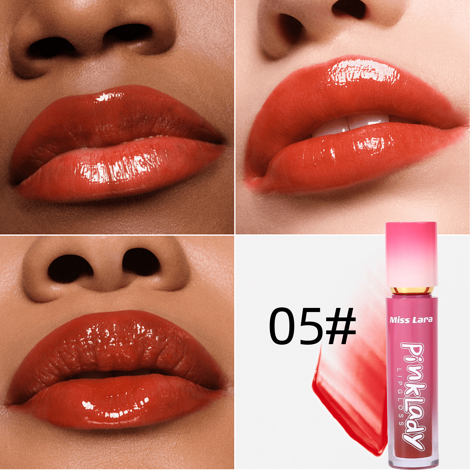 MISS LARA 6-color Lip Gloss Mirror Water Glow Lip Gloss Makeup details Picture