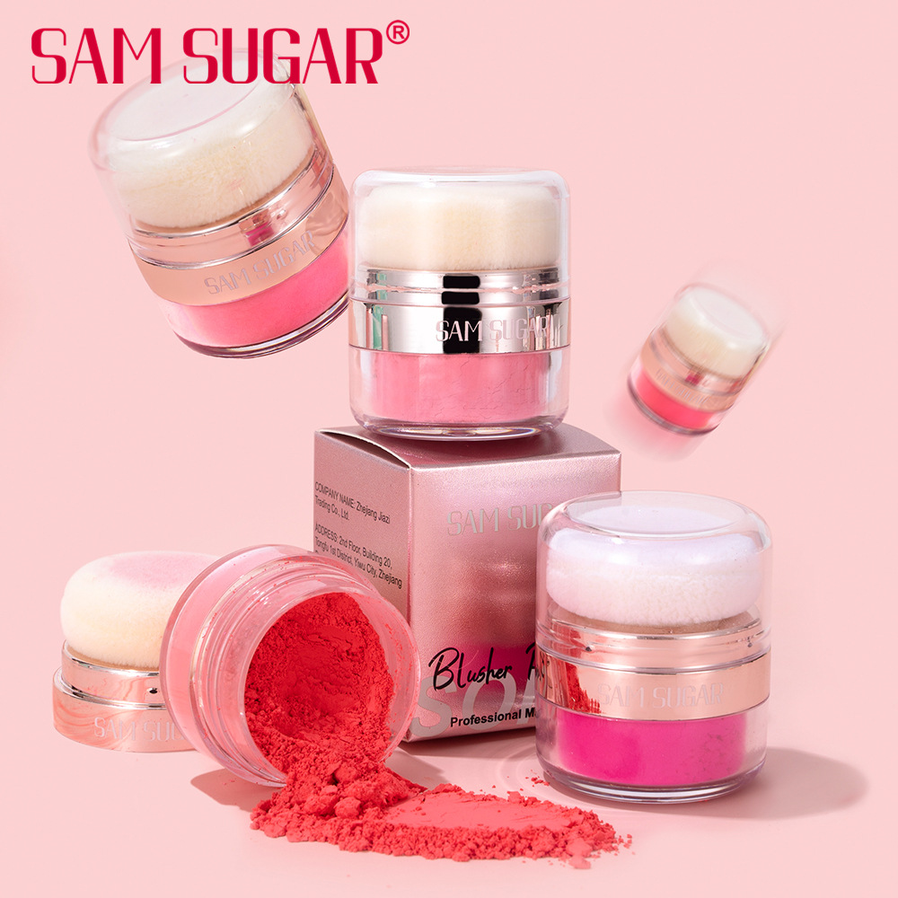 SAM SUGAR Cushion Blush Blush Powder for Lazy Contouring and brightening Mushroom Head Powder Puff Matte Eyeshadow details Picture