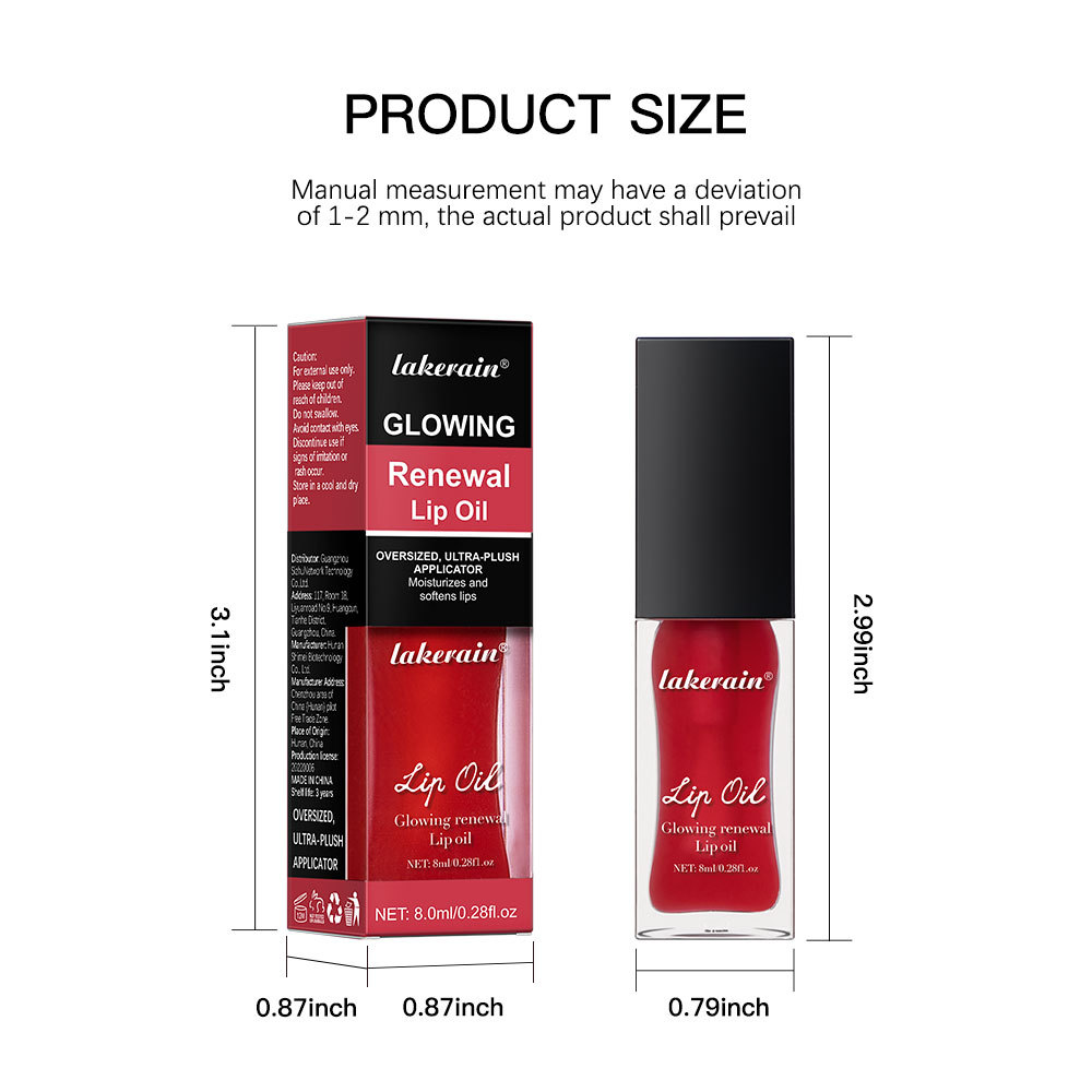 lakerain Sparkling Lip Oil Cross-border Pouty Lip moisturizing Sparkling Lip Honey Sparkling Lip Oil Item Picture