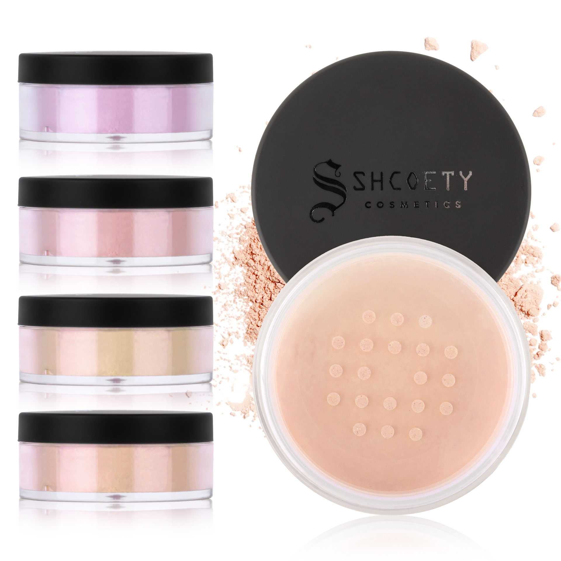 SHCOETY Pearl Light Powder is waterproof, sweat-proof, non-smudging, concealing loose powder, fine flash, contouring and setting powder, cross-border makeup Item Picture