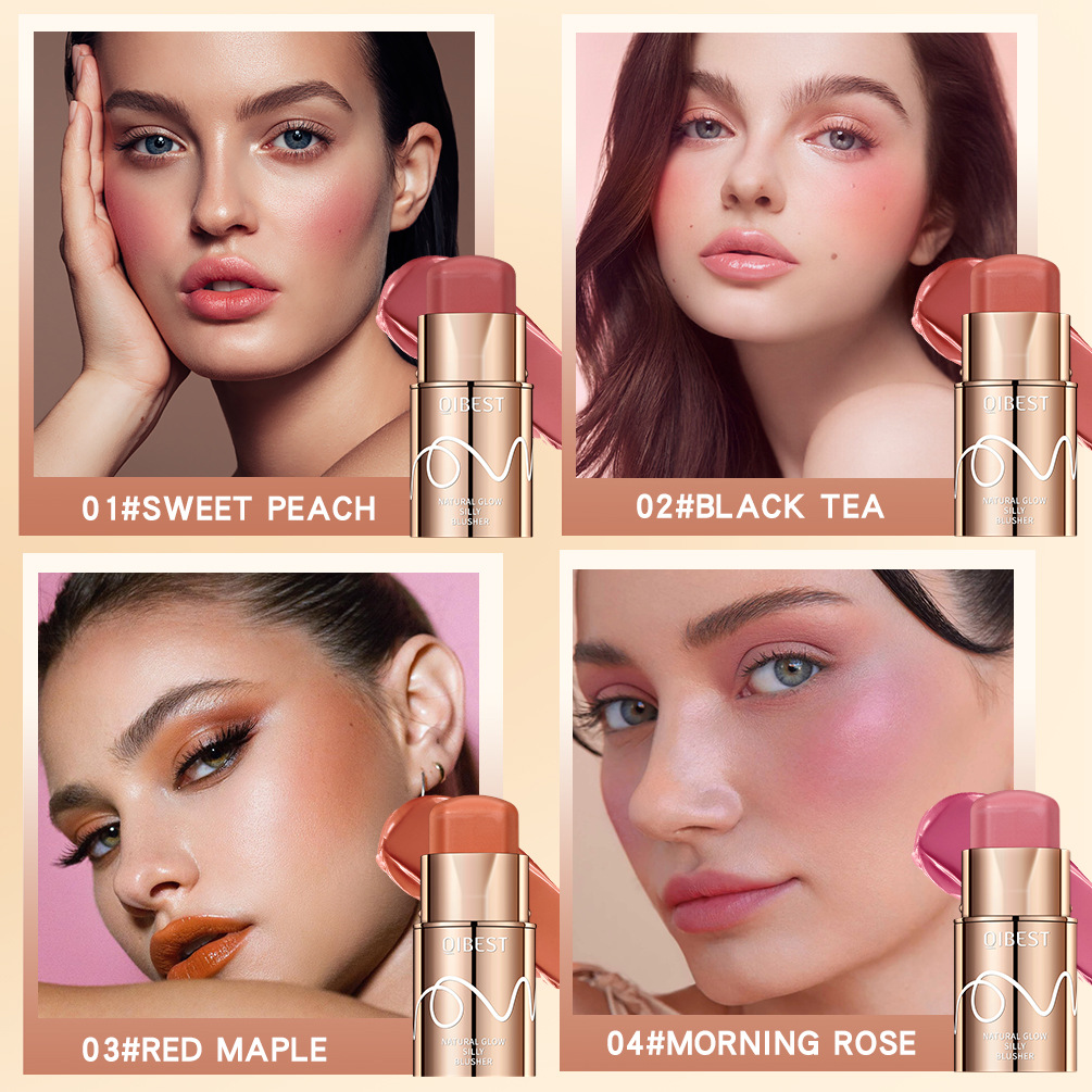 QiBest Cross-border Smooth Blush Stick Brightening and Coloring Blush Stick Rouge Pen Blush Strip Cream Blush Stick Specification drawing