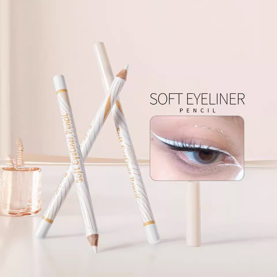 GIGIROSE's white eyeliner pen, a horizontal pencil, brightens the eyes, is water-resistant and sweat-resistant, and does not easily smudge. It is an artistic line sculpture Specification drawing