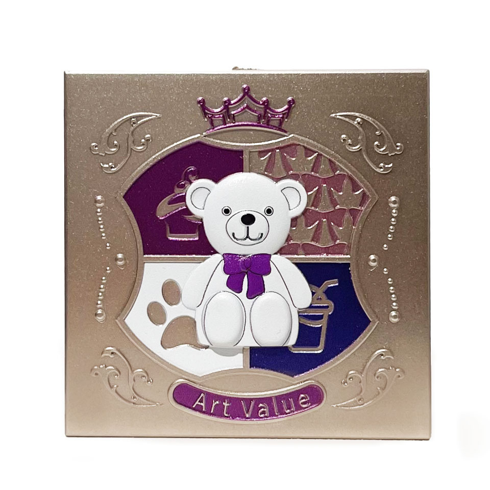 Art Value Little Bear Knight Four-color Eyeshadow powder is fine, smooth and matte. The eyeshadow palette is perfect for nude makeup and daily use Item Picture
