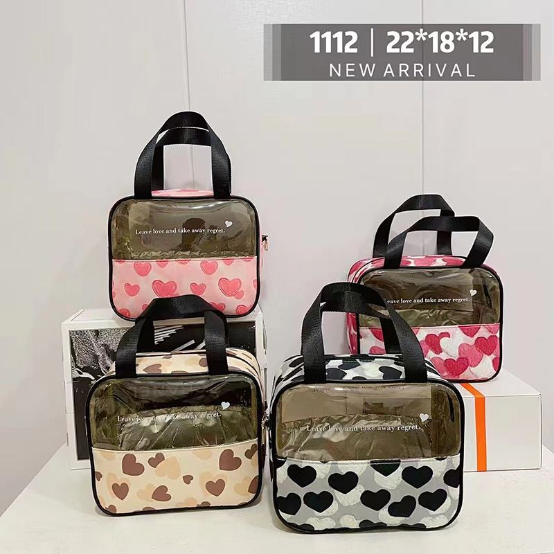 Simple and large-capacity mesh makeup bag, transparent pvc storage bag for cosmetics and toiletries Application Scenario