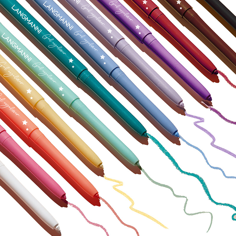 The Langmanni 12-color eyeliner set is not prone to smudging. It is a matte colored eyeliner set Application Scenario