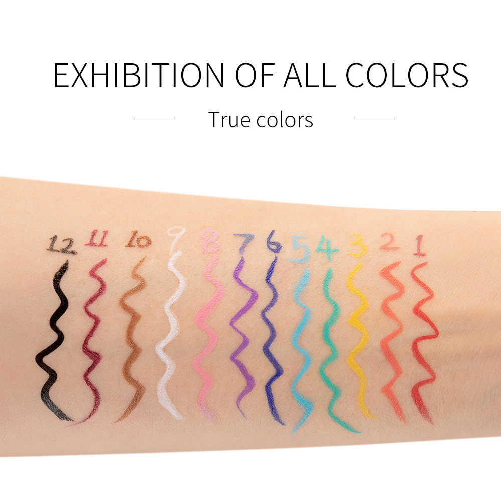 SHCOETY colored eyeliner liquid pen is not prone to smudging, with a matte finish and long-lasting water resistance. It is a cross-border makeup and painting eyeliner pen Specification drawing