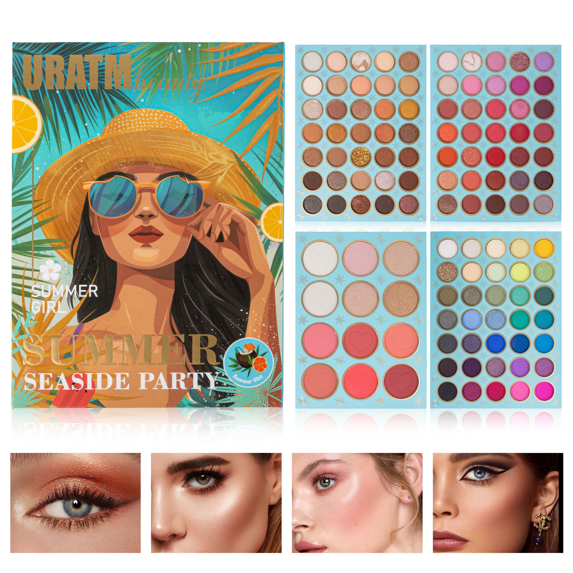 Cross-border 117-color folding eyeshadow palette, four-layer matte, pearlescent blush contour, high-gloss one-piece makeup palette details Picture