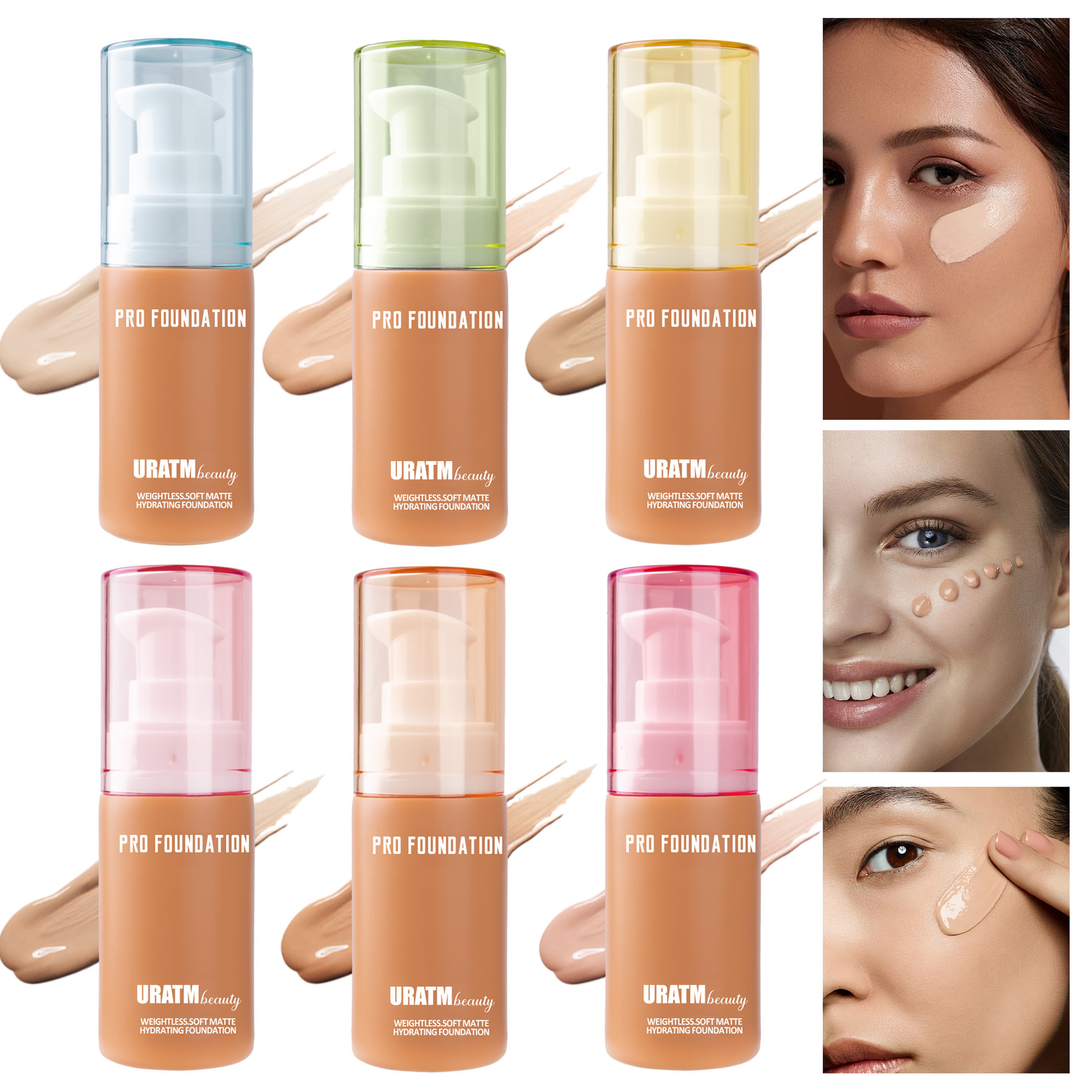 Cross-border makeup foundation, matte concealer, long-lasting makeup without smudge, pore-invisible foundation, European and American makeup foundation cream details Picture