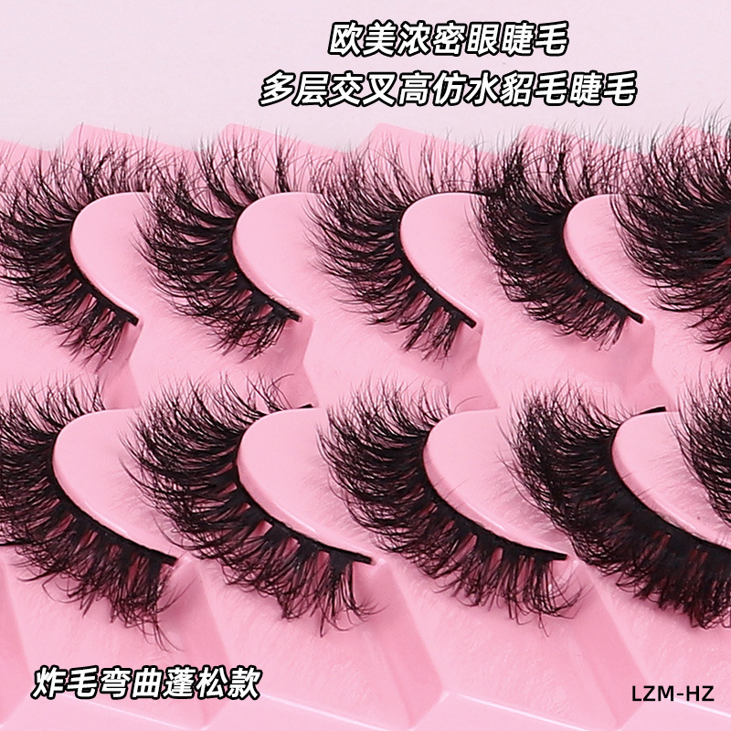 Direct supply from Qingdao factory for foreign trade: Thick and exaggerated fox-like oblique flying false eyelashes, naturally thick and realistic, with a slender outer corner of the eye Specification drawing