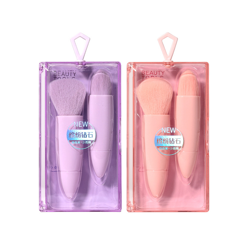 LMLTOP's best-selling loose brush 2-piece travel mini portable tongue-shaped makeup brush SY611 Item Picture