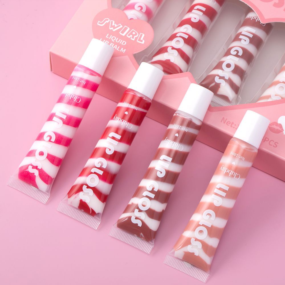 Clubday's new spiral Fine Sparkling Moisturizing Lip Gloss, an export tube nude moisturizing colored lip oil Application Scenario
