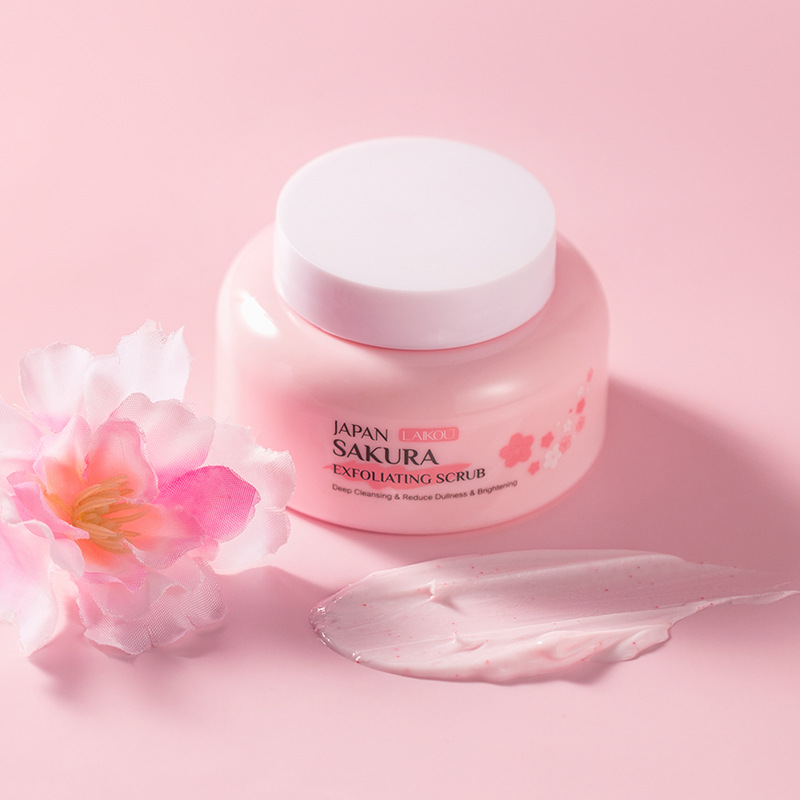 Wholesale of cross-border Laicome Japanese Cherry Blossom Scrub 100g Body Exfoliating, Hydrating and Moisturizing Cream details Picture