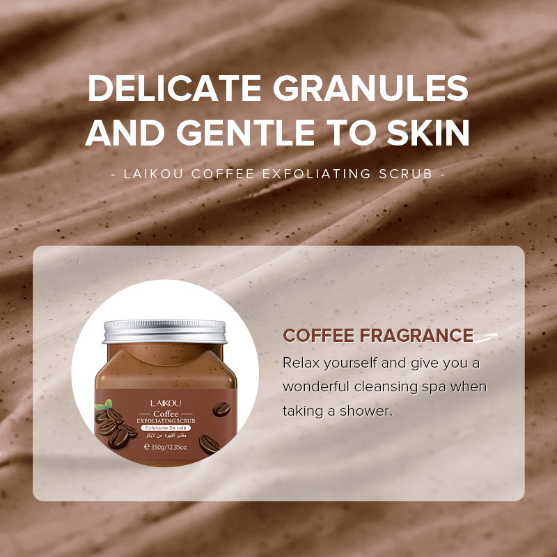 Laikou Body Coffee Scrub 350g from the manufacturer, a cross-border skincare product for cleaning pores and keratin Application Scenario