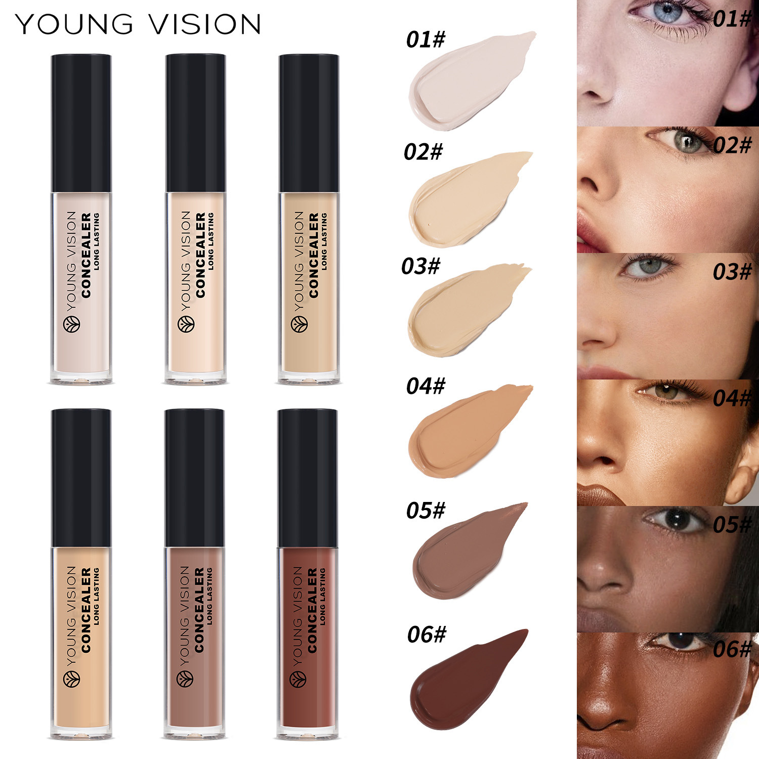 YOUNG VISION 6-Color concealer Matte Facial Contouring Liquid details Picture